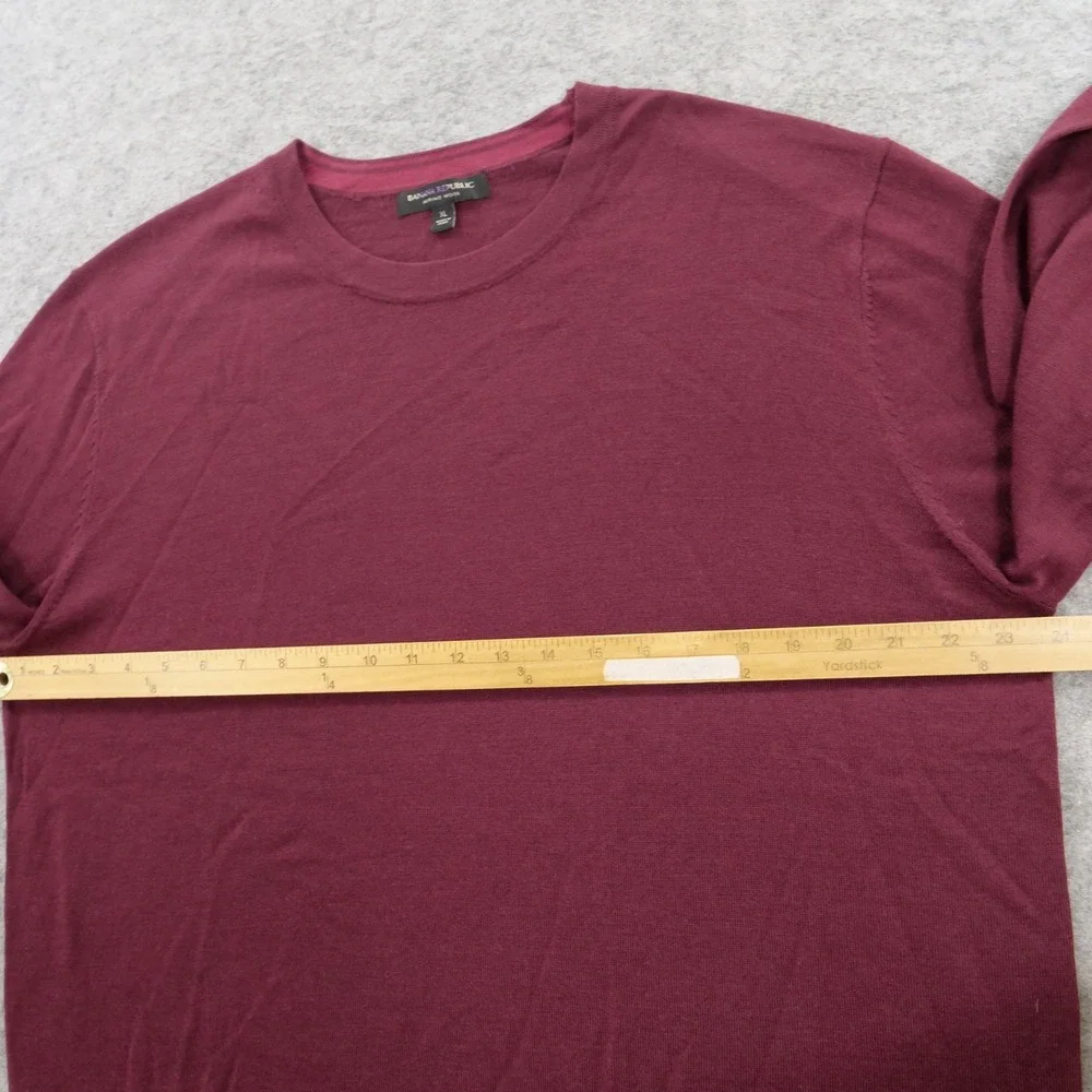 Banana Republic Sweater Mens Extra Large Red Crew Neck Merino Wool Pullover